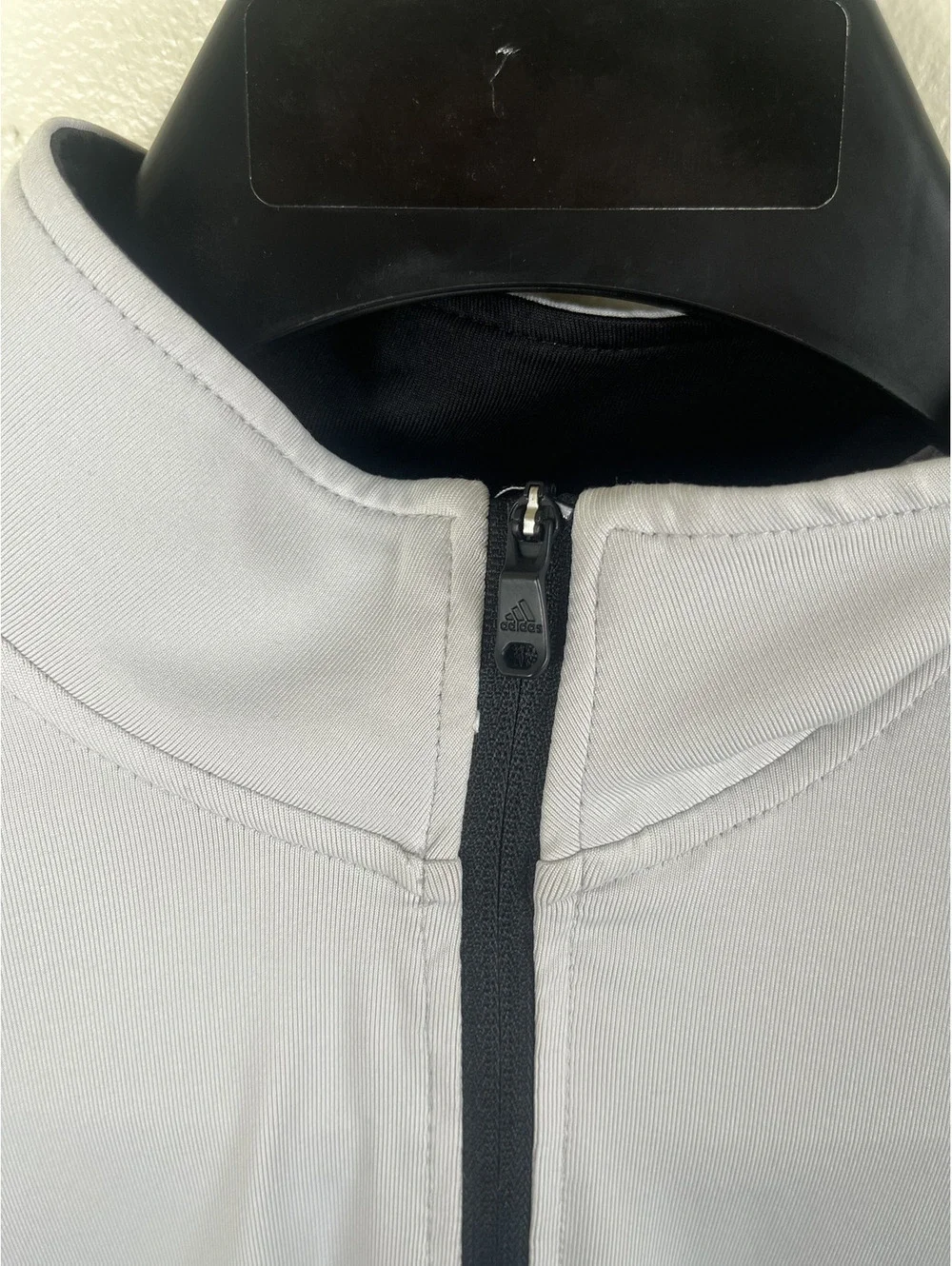 Adidas Quarter-Zip Pullover Men's Small Light Grey Mock Collar Performance